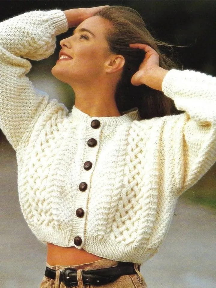 Aran cardigan knitting, easy cardigan , crop aran cardigan knitting pattern, women aran cardigan pattern pdf