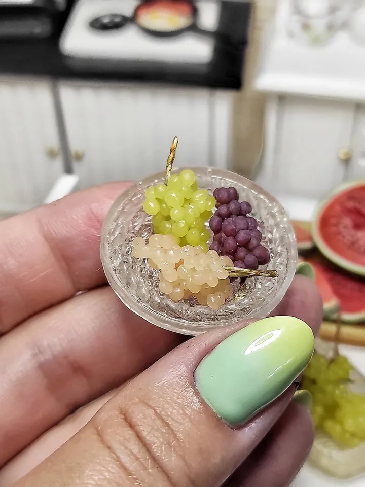 Realistic grapes, dollhouse, mini fruit, miniature, gift ideas, dollhouse decor, miniatures food, mini food, micro food