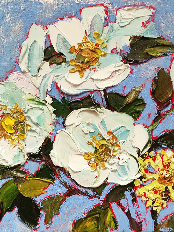 Oil Painting Rosehip Original Art Miniature