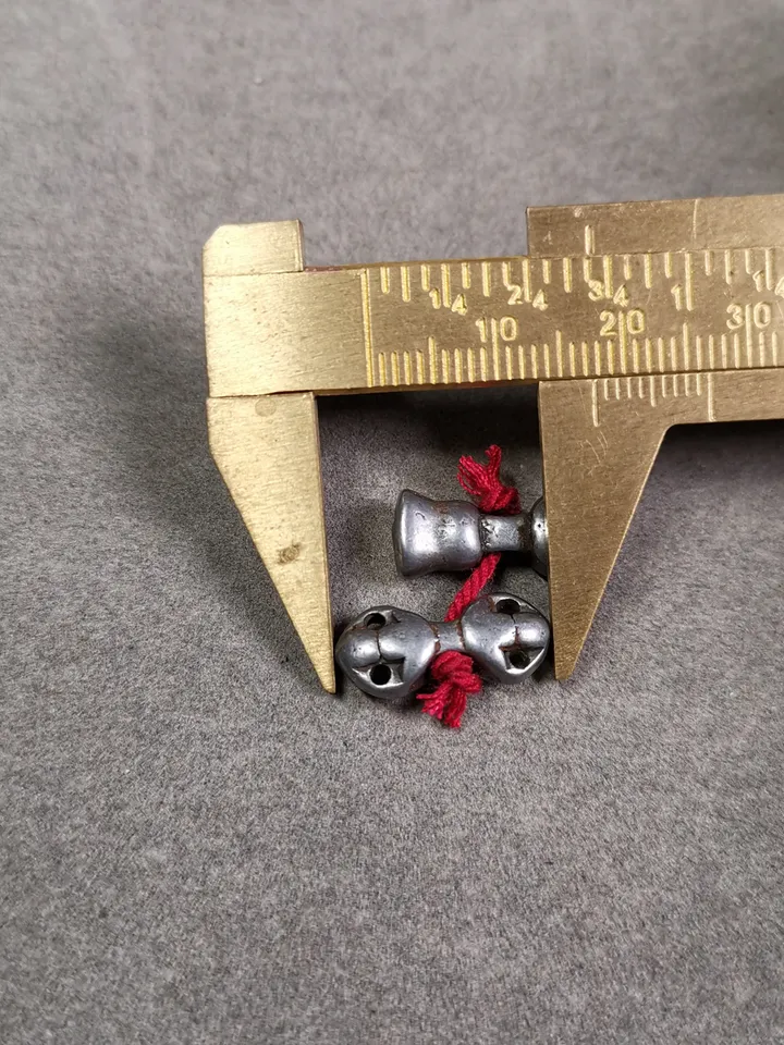 Gandhanra Handmade Tibetan Amulet Pendant,Mini Vajra and Dorje Bell, Mala Marker Bead Accessories, Made of Cold Iron