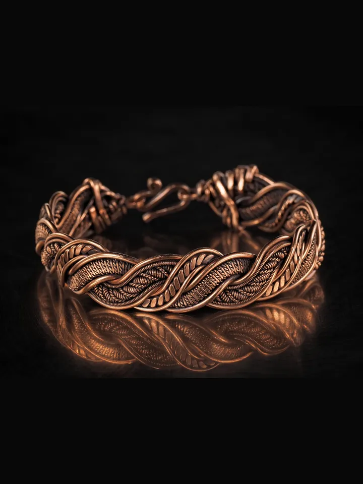 Wire wrapped copper bracelet for woman Antique style copper jewelry WireWrapArt