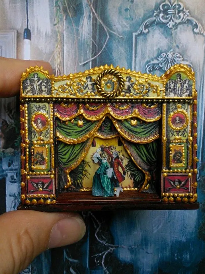 Puppet show. Dollhouse miniature.1:12 scale.