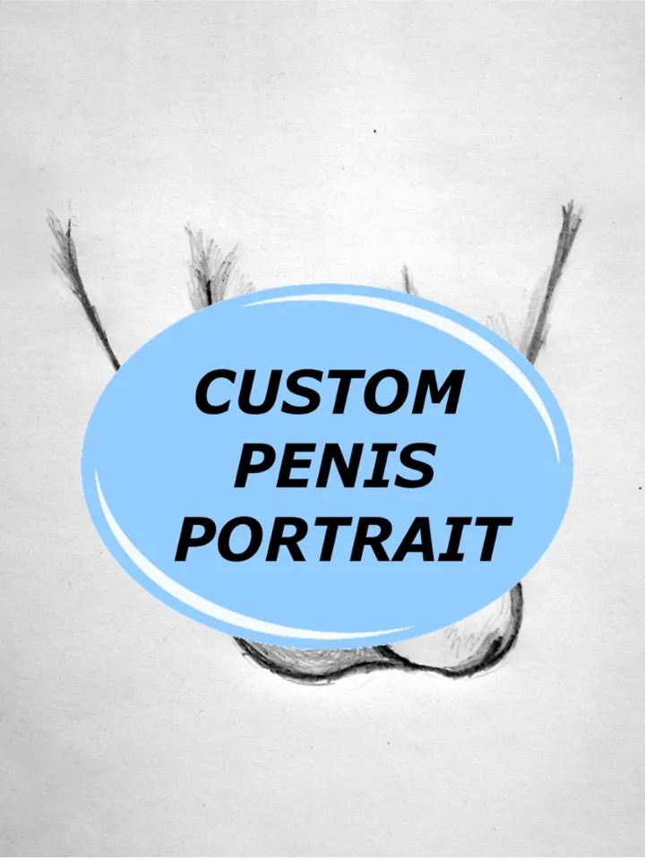 Personalized penis drawing, pensil hand-drawing sketch, custom penis pencil portrait