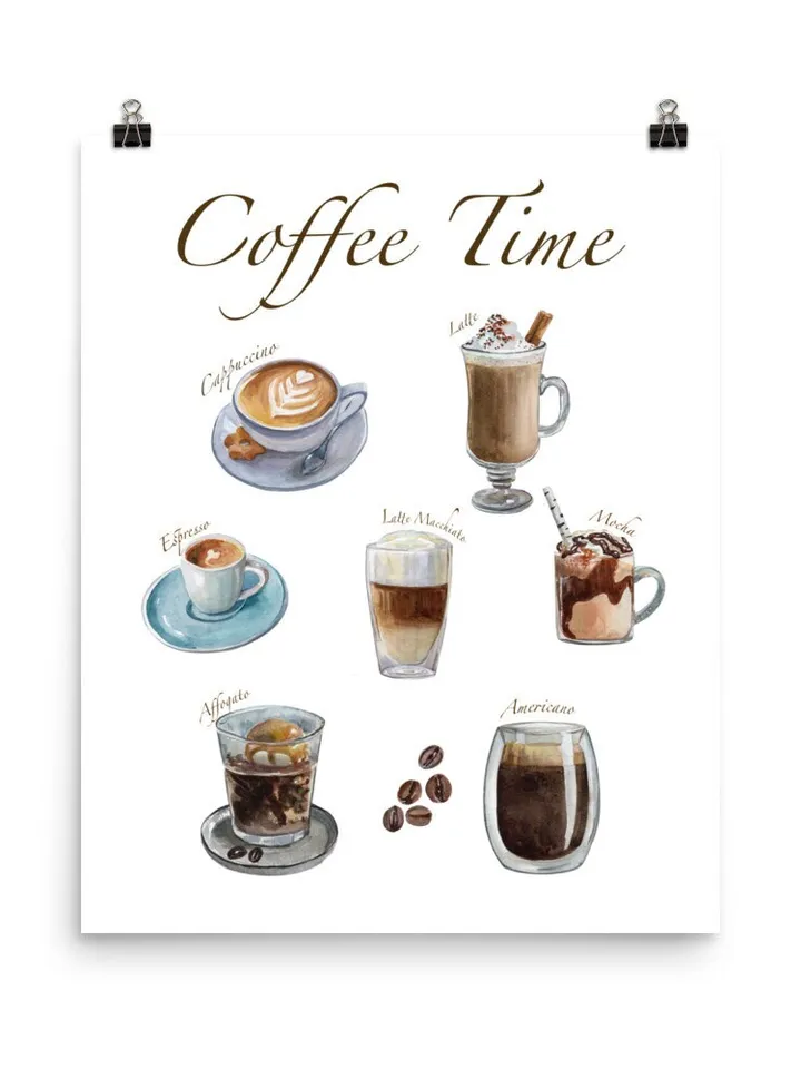 Coffee Watercolor Painting Print, Minimal Boho Coffee, Coffee Lover Gift, Modern Coffee Poster, Kitchen Print, Enjoy Coffee Print,Cup