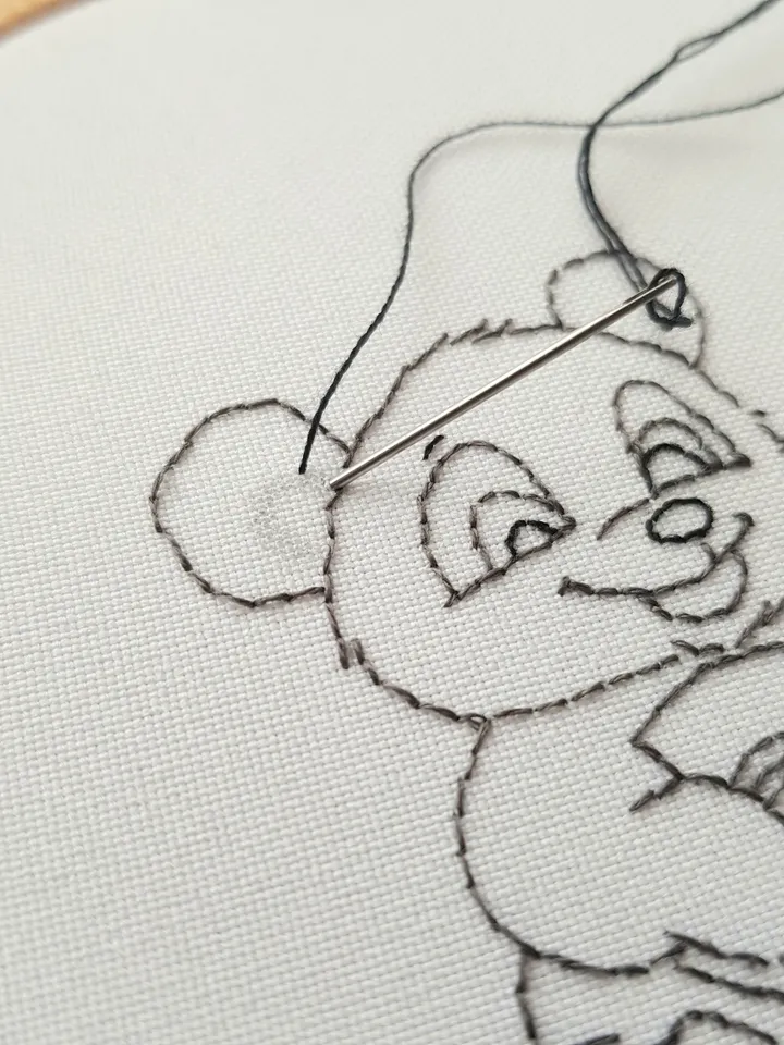 Funny panda hand embroidery DIY, panda pattern pdf