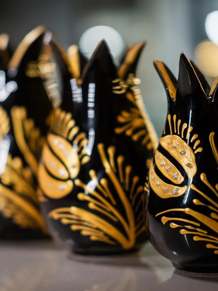 Luxury Black and Gold Tulip Vase Set | Handmade Turkish Art | Elegant Tulip Decor & Modern Home Accent | Unique Gift, Home Decor
