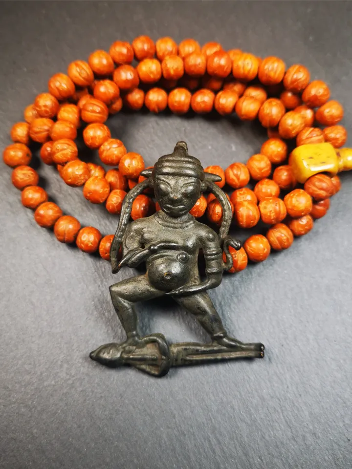 Gandhanra Handmade Tibetan Statue Black Jambhala(Dzambhala) ,Made of Thokcha