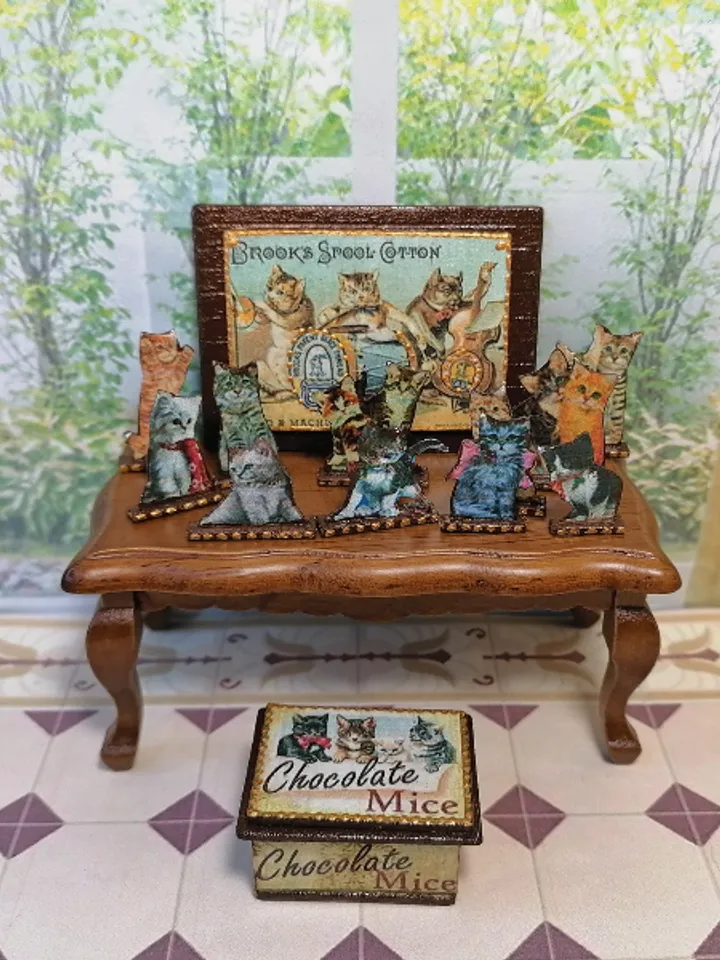 Kit for a dollhouse. Cat's house. Scale 1:12.