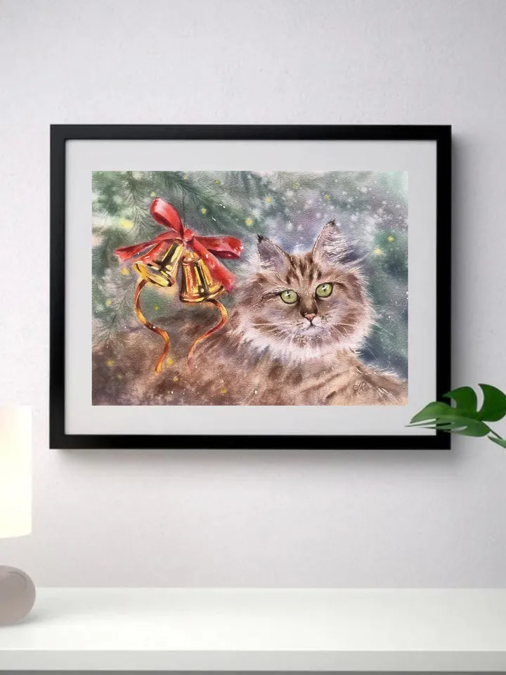 Cats Original Painting Animals Watercolor Painting Kitty Painting Cat Portrait
