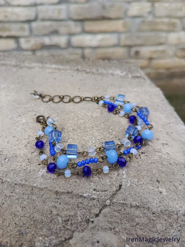 Blue Beaded Bracelet