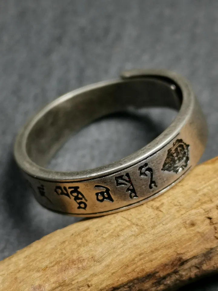 Gandhanra Unique Handcrafted Tibetan Silver Ring | Yellow Jambhala | Adjustable Size | Protection Jewelry | Spiritual Gift