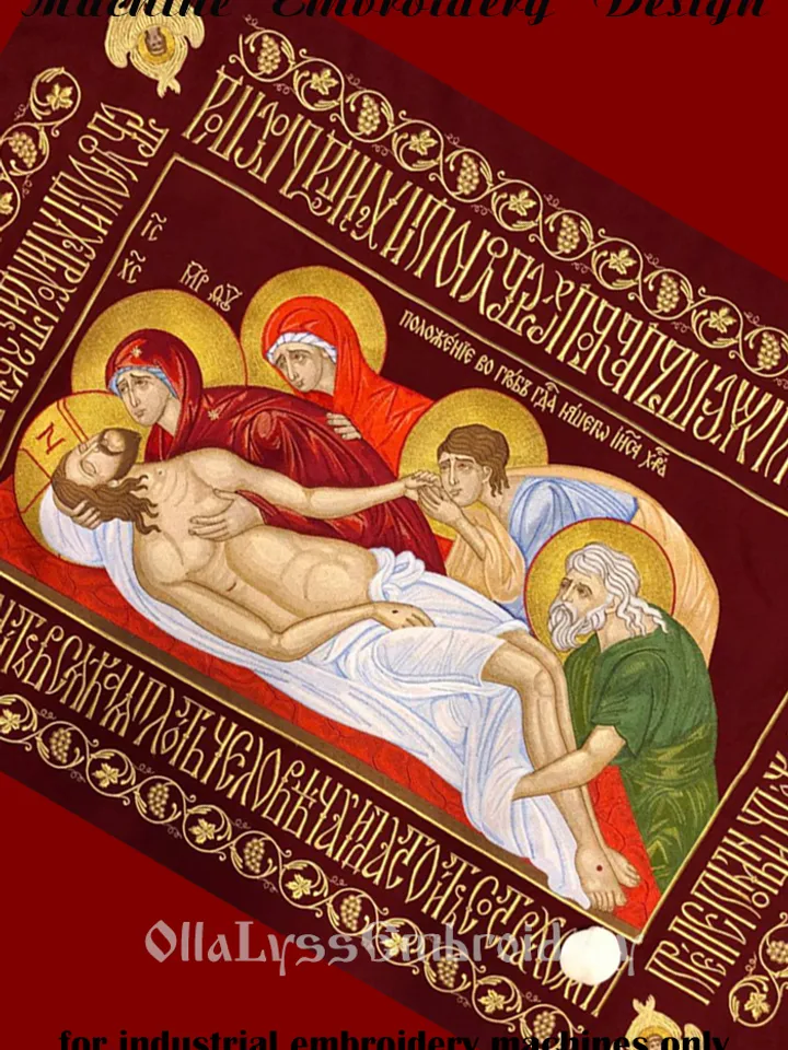 Entombment of Christ embroidery design