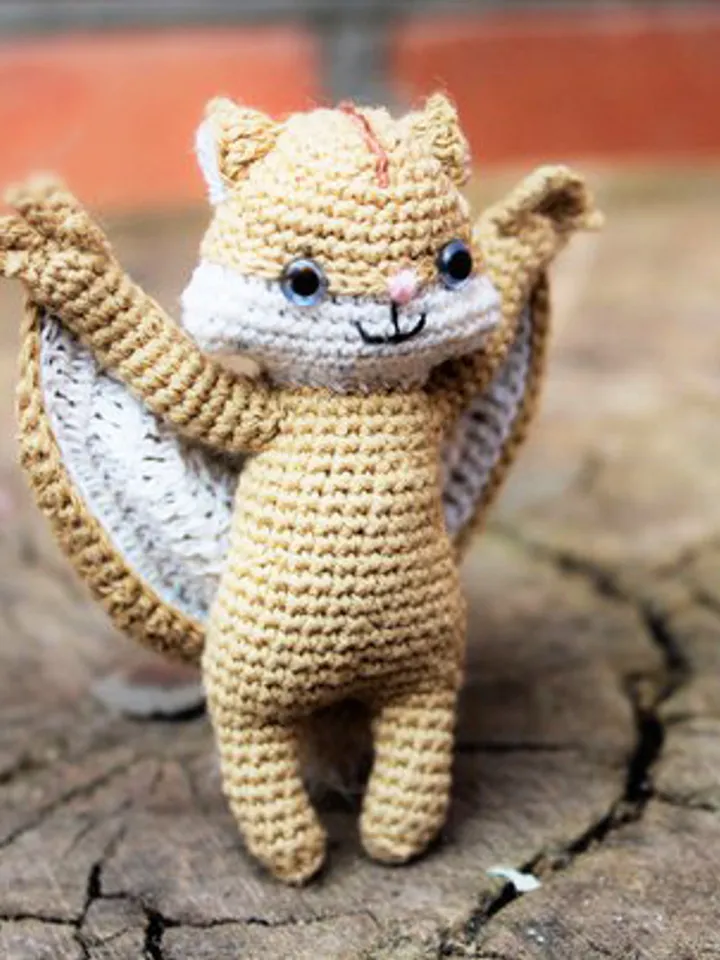 Flying squirrel doll, Amigurumi animals crochet amigurumi, squirrel crochet toy, squirrel stuffed toy, Squirrel plushie