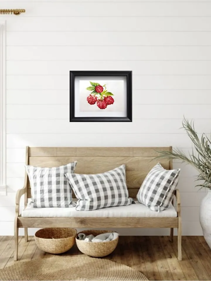 Raspberry Painting Fruit Watercolor Art Eat Artwork Kitchen Art