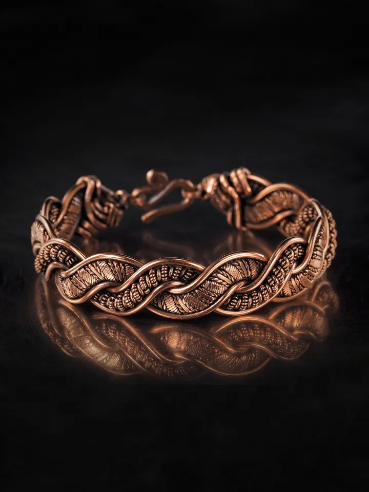 Wire wrapped copper bracelet for woman Antique style copper jewelry WireWrapArt