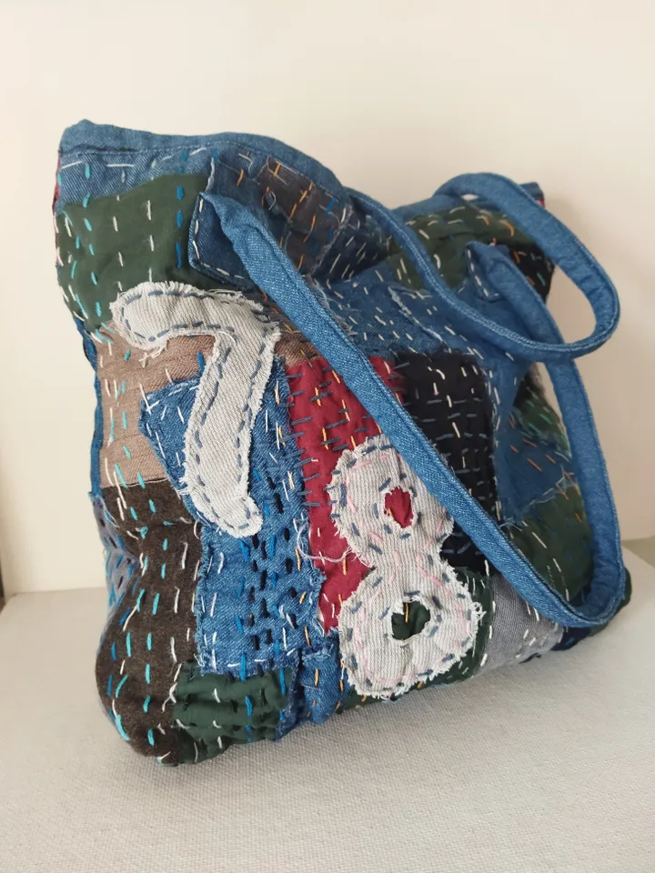 Stylish HANDMADE Boro bag Boho bag Patchwork STYLE and lined