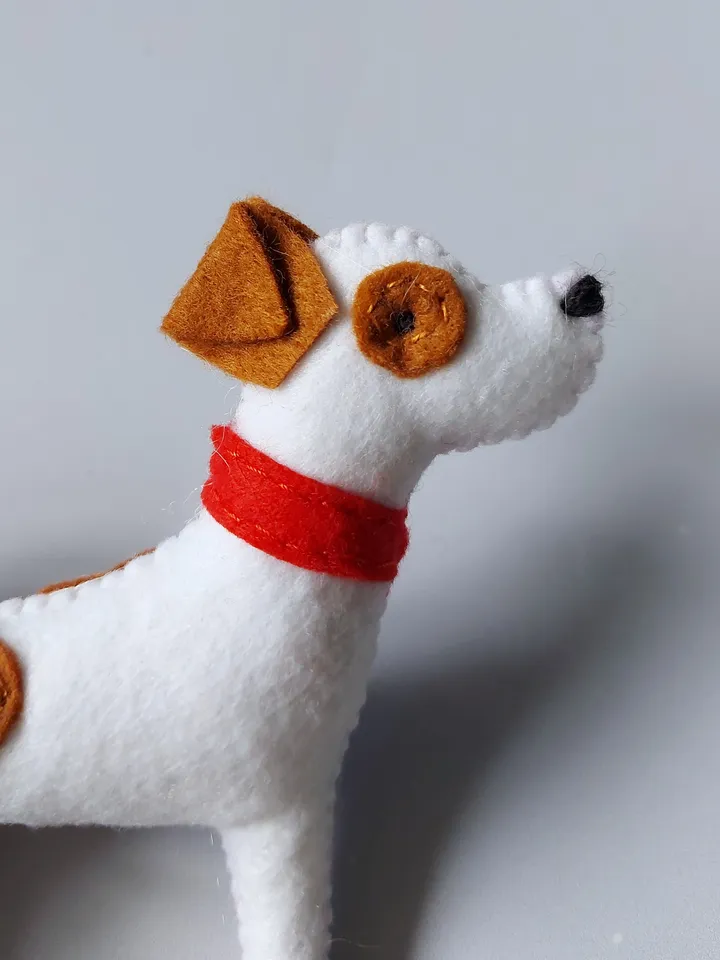 Felt Jack russell terrier Dog Ornament handcrafted Custom pet , stuffed animals for crib mobile,