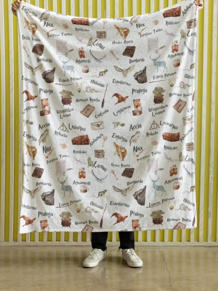 Wizarding World Baby Blanket; Magic School Baby Minky Blanket Owl Key Magic World Custom Wizard Blanket Gift for Baby Minky Blanket WBB12