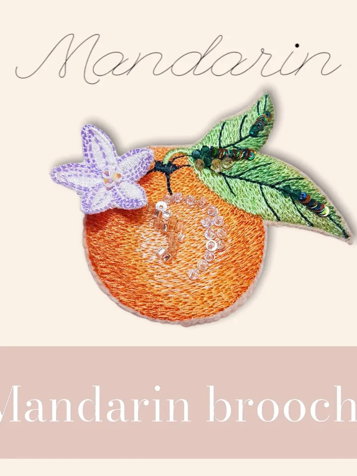 Machine embroidery design for make MandarinBrooch on felt Digital embroidery pattern floral motif embroidery chart deсor embroidery mandarin