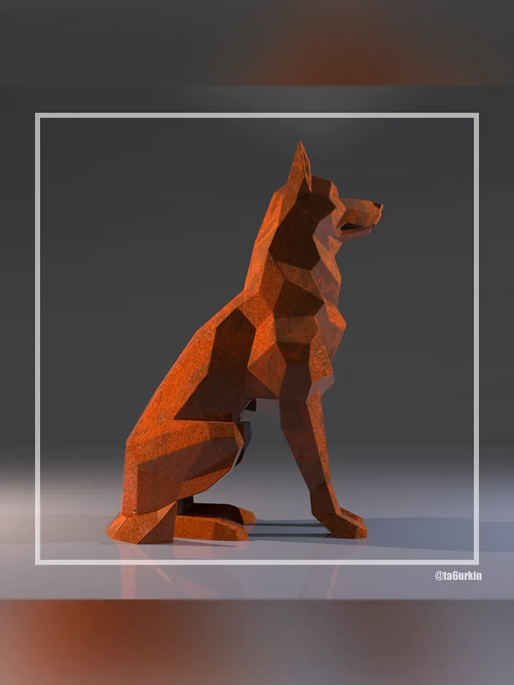 Welding Project Plans Drawings German Shepherd Sitting (DXF, PDF)