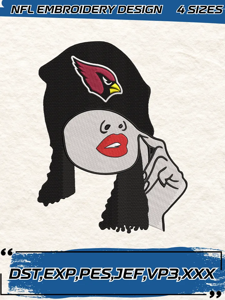 Arizona Cardinals Fangirl Embroidery Design,NFL Logo Embroidery Design,Machine Embroidery Design File,4 Sizes, Digital Download