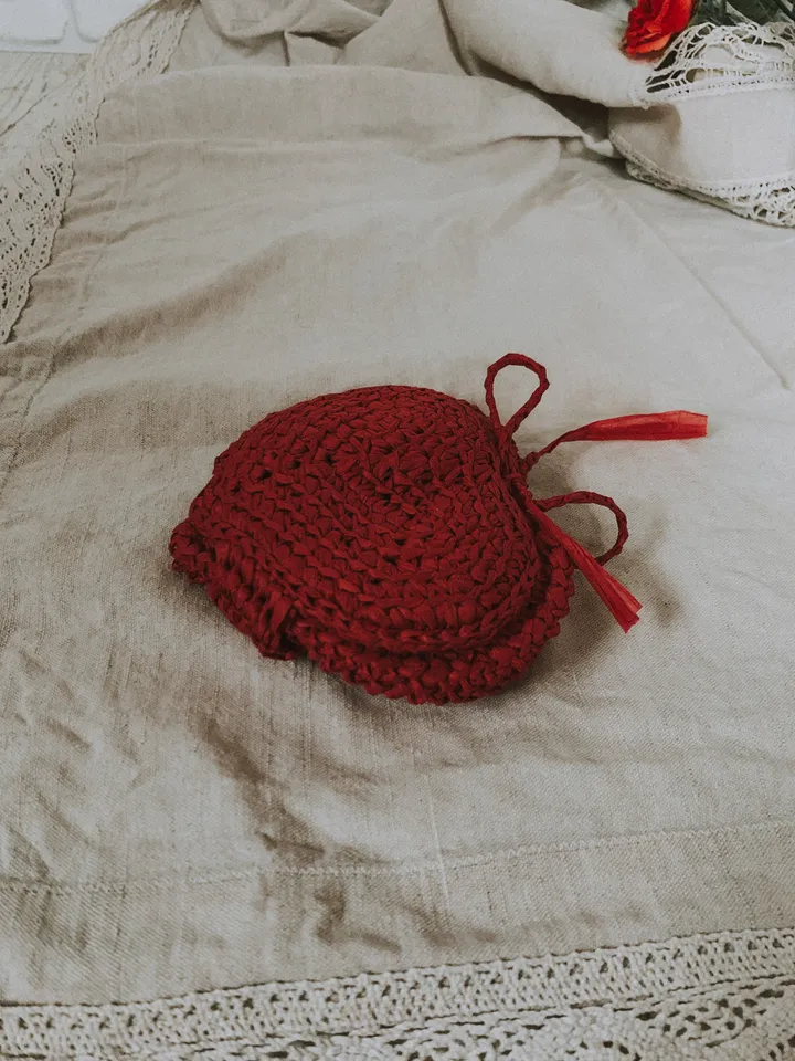 Red coaster heart set 3 Valentines gift in box, fall table decor