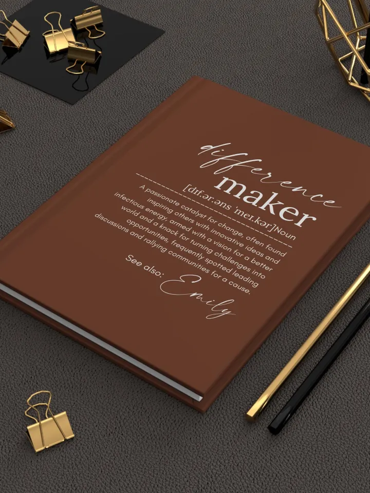 Personalized Difference Maker Journal with your name;  Difference Maker Definition Gift; Custom Coworker Gift Employee gift Mentor Leader