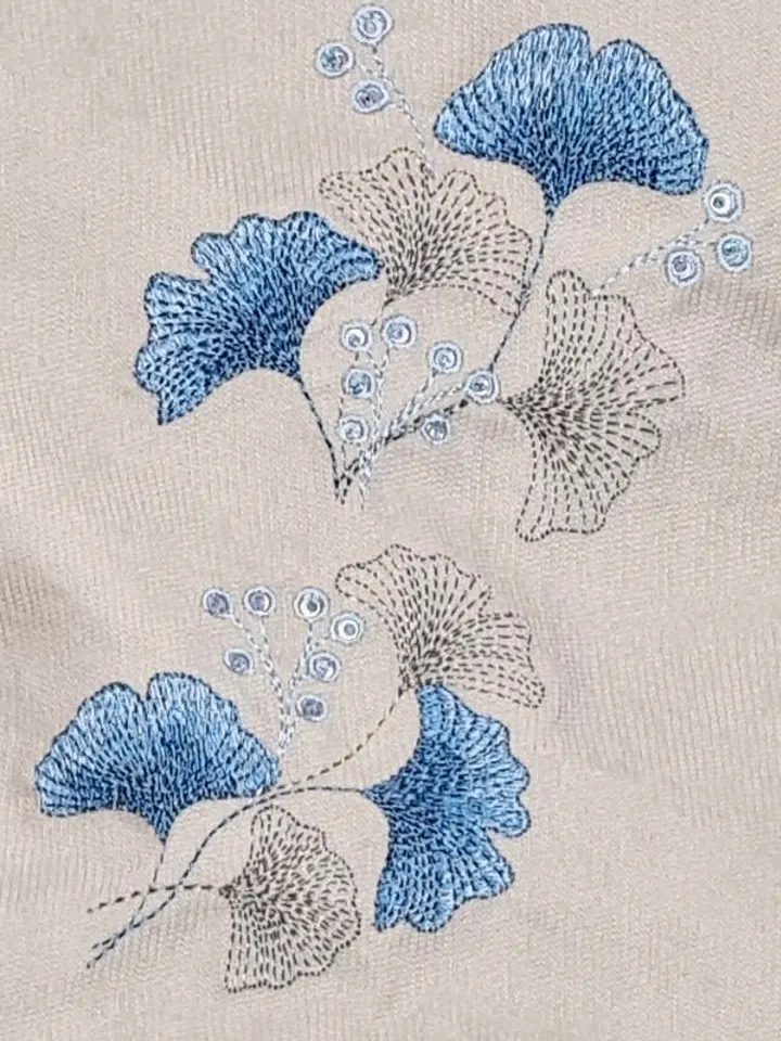 Ginkgo sprigs set of machine embroidery designs floral embroidery pattern digital embroidery motif