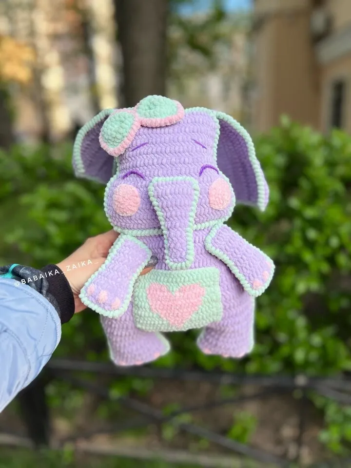 PDF Crochet Elephant the Cushion Pattern, Pillow Pattern, Plush Toy, Amigurumi Elephant, Crochet Elephant, Plush pattern, Animal Pattern
