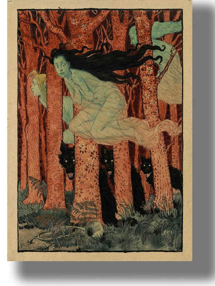 Three women and three werewolves.