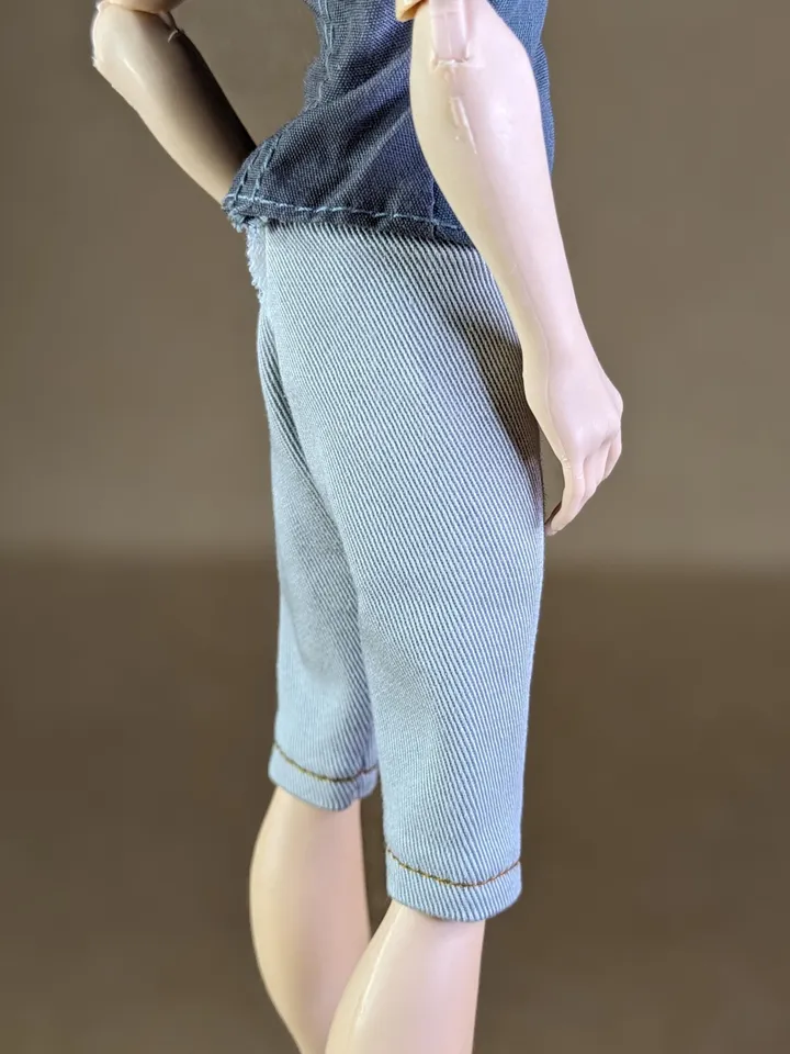 Handmade beige cotton shorts for 1/6 scale boy dolls