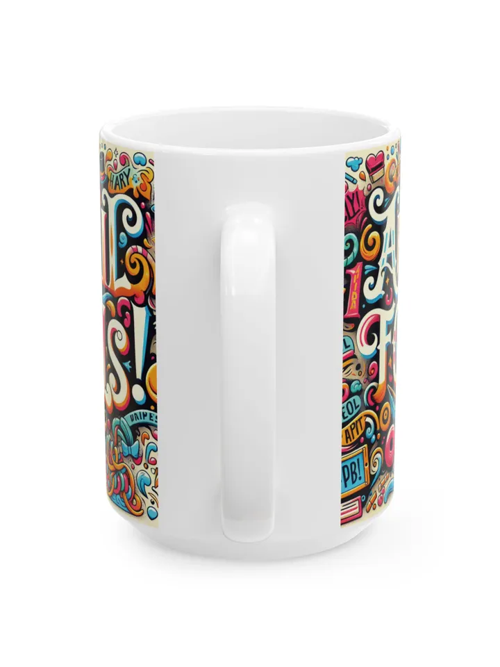 Whimsical April Fools Ceramic Mug, Funny Coffee Cup Gift, Colorful Mug for Jokesters, April Fools Day Decor, Unique Tea Mug