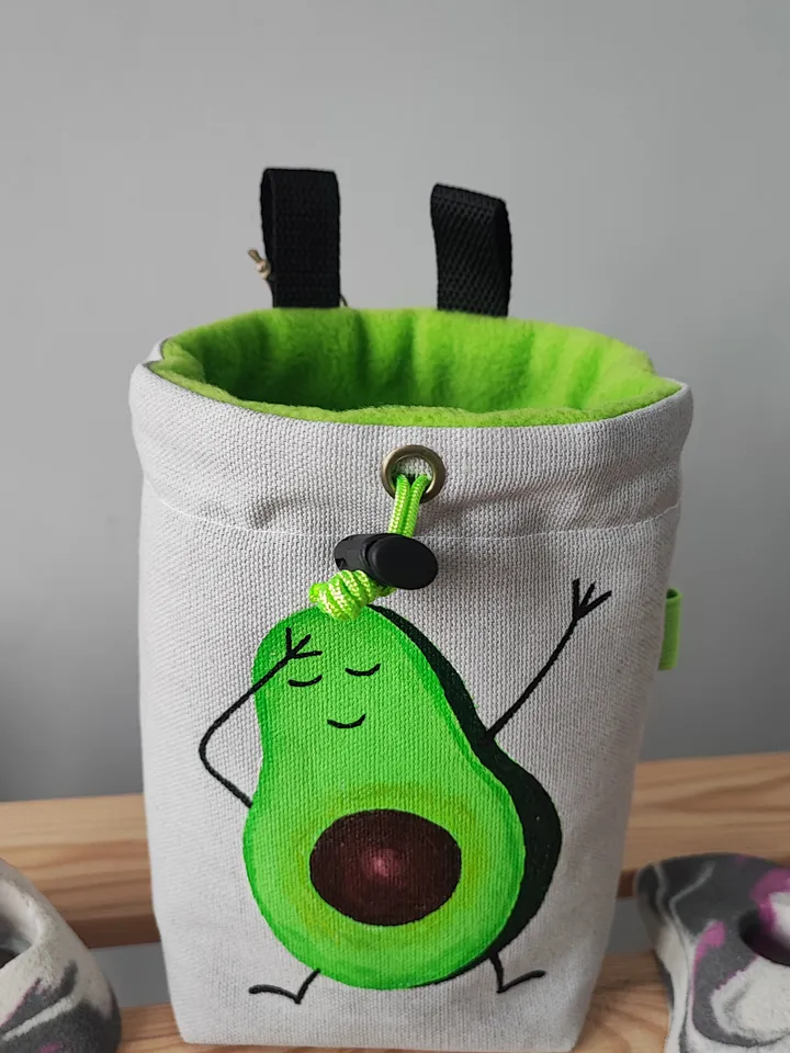 Avocado rock climbing chalk bag for climber