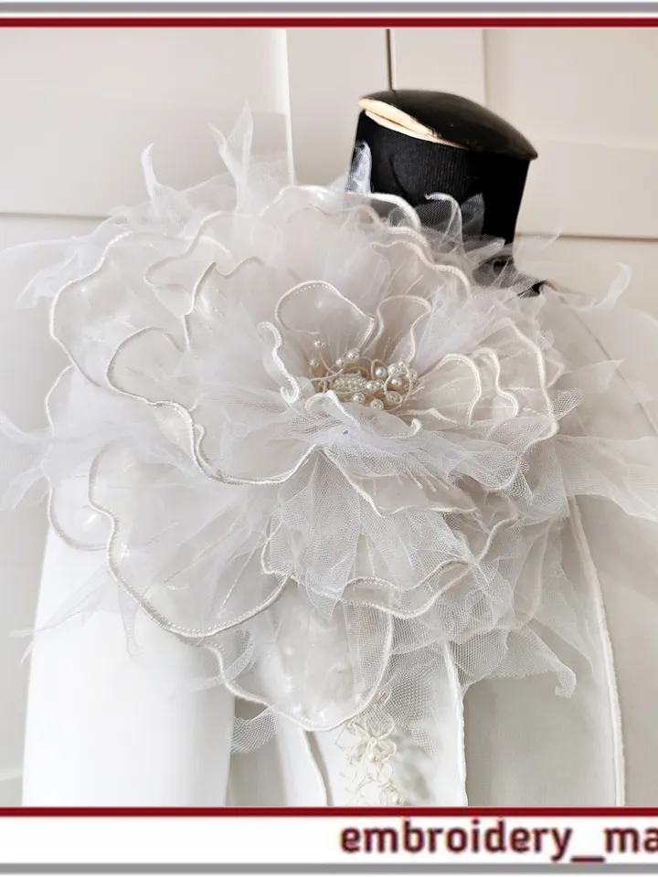 Addition to the set of 3D organza flower designs in the hoop from Embroidery Manavi 05