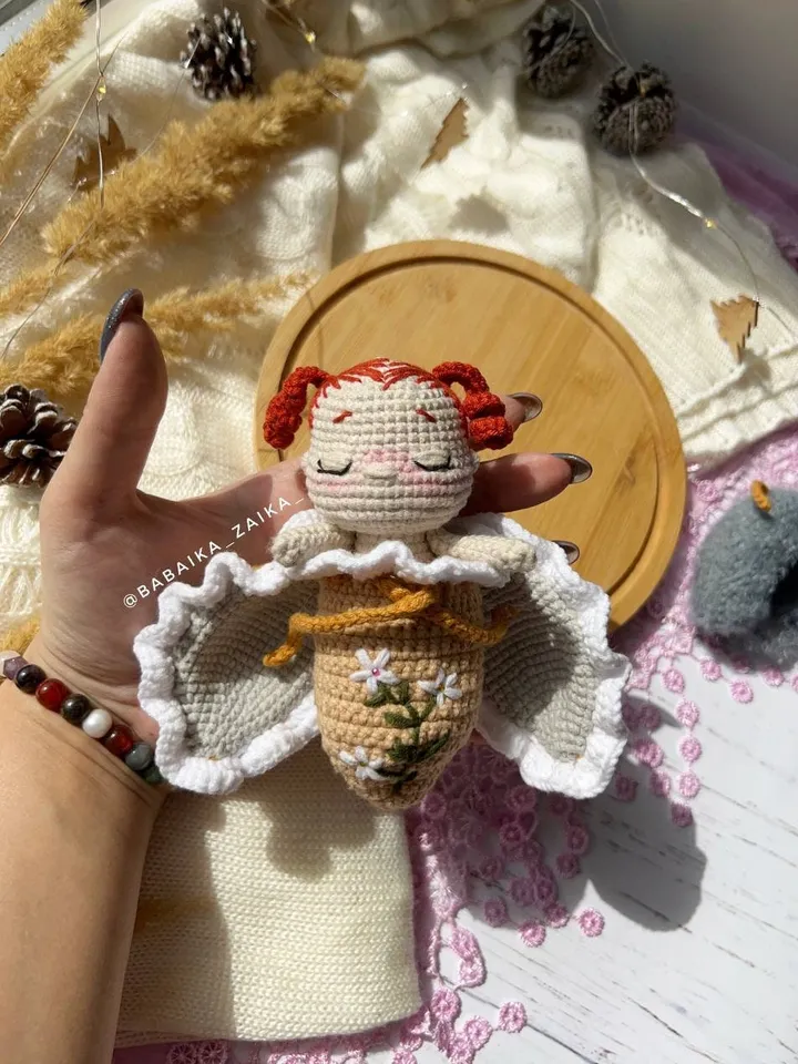 PDF Crochet Pattern Baby Butterfly, Amigurumi baby doll pattern, Butterfly doll, Butterfly crochet doll pattern, amigurumi animal