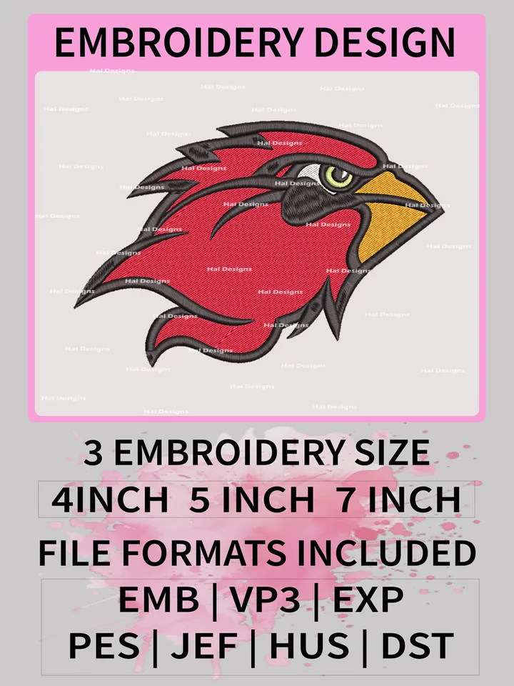 NCAA Lamar Cardinals Embroidery File, 3 Sizes, 6 Formats, NCAA Machine Embroidery Design, NCAA Logo, NCAA Teams
