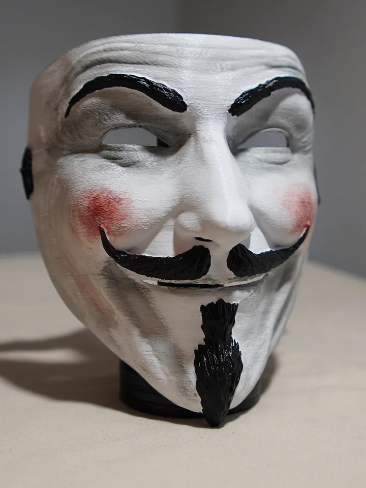 Guy Fawkes Mask Realistic with Blush Collectible White Vendetta Anonymous
