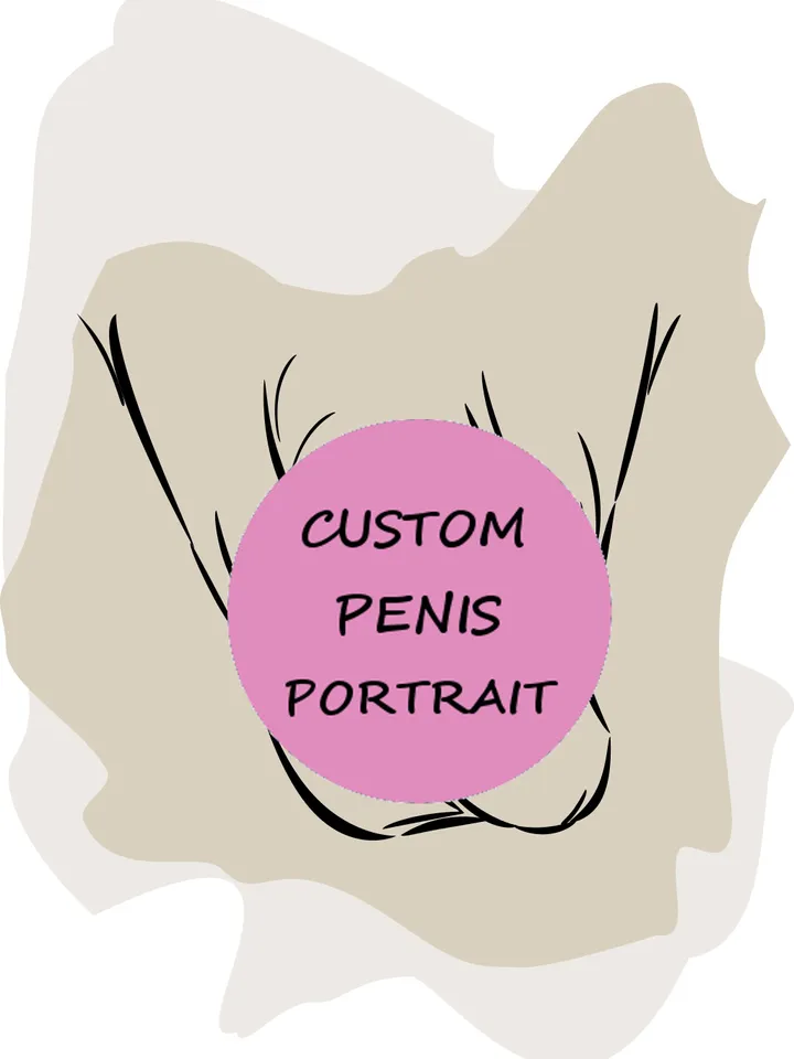 custom penis portrait, personalized line art penis drawing