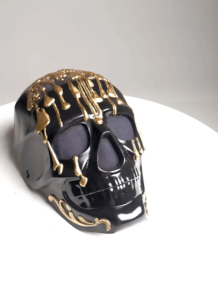 Human Skull Mask, Black Skull Mask, Cosplay Mask, Horror Mask, Moriarty Mask for Halloween Photoshoot or Cosplay