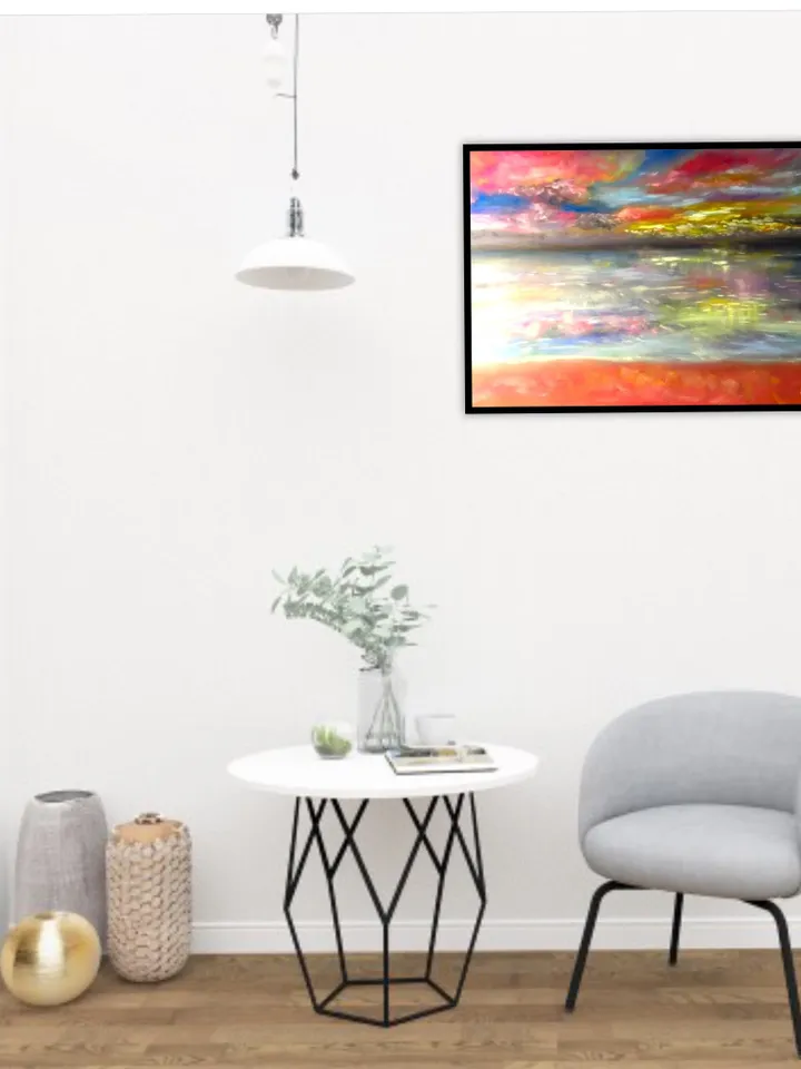 Pink sunset painting ,sea sunset painting ,original pastel painting,pastelmat,home decoration,landscape wall art.