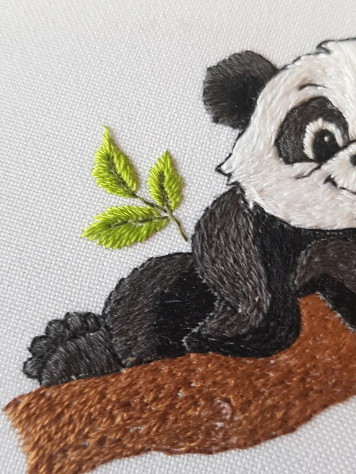 Panda hand embroidery DIY, panda pattern pdf