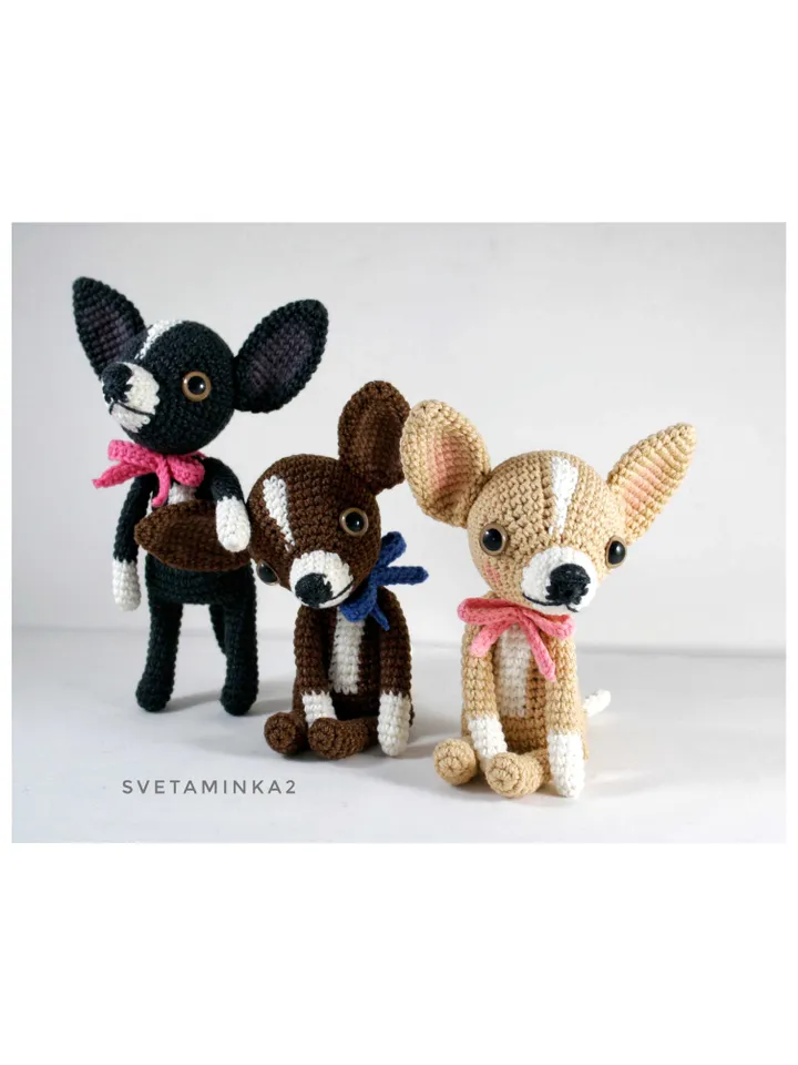 Crochet Chihuahua Amigurumi Dog Pattern. Digital Download. PDF.