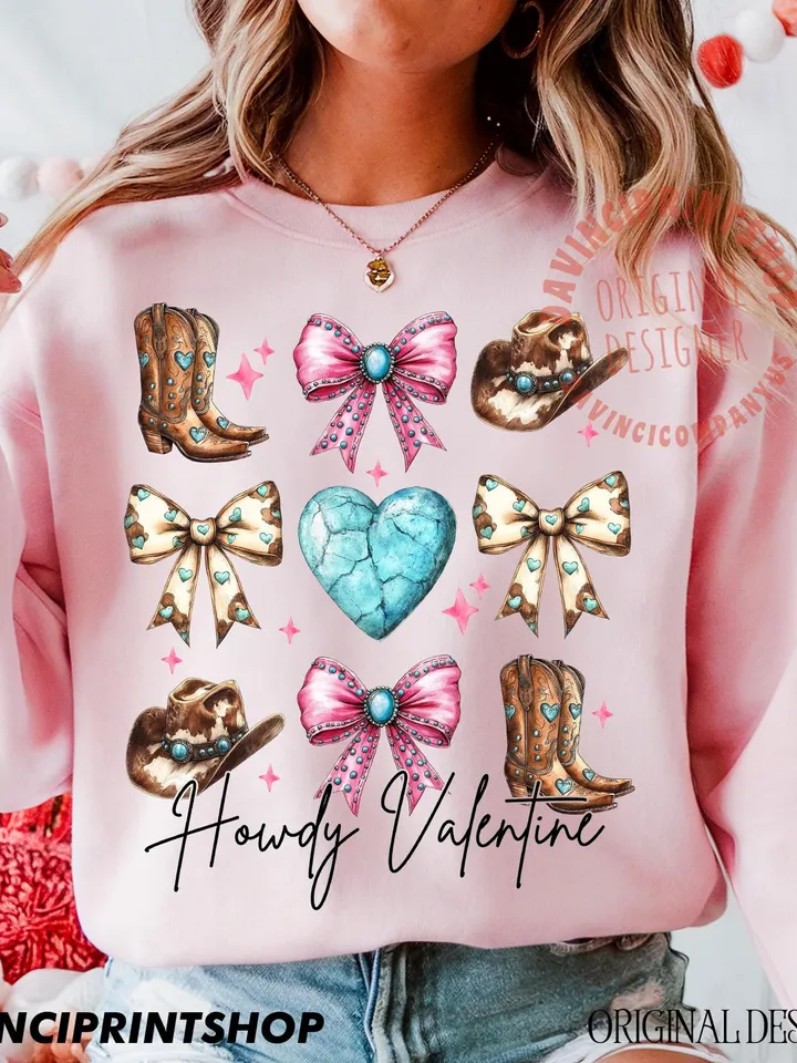 Western Valentines Coquette Bow png, Valentines Day png, Valentines png, Cowgirl Valentines, Western Valentines, Turquoise Cowhide, Love png