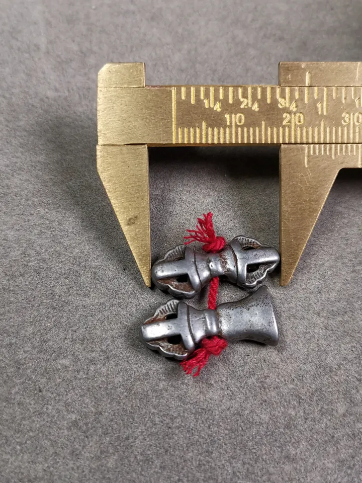 Gandhanra Handmade Tibetan Amulet Pendant,Mini Vajra and Dorje Bell, Mala Marker Bead Accessories, Made of Cold Iron
