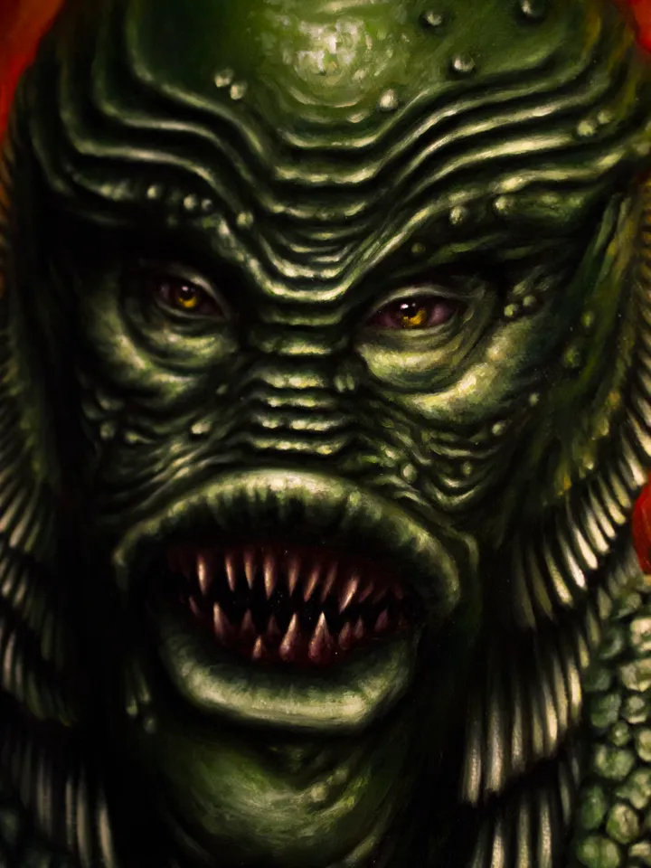Original oil painting of Creature from the Black Lagoon