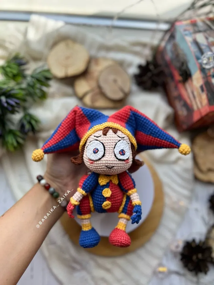 PDF Crochet Pomni Pattern, Amazing Digital Circus Amigurumi Pattern, Crochet Monster, Halloween Crochet Pattern, Amigurumi Clown