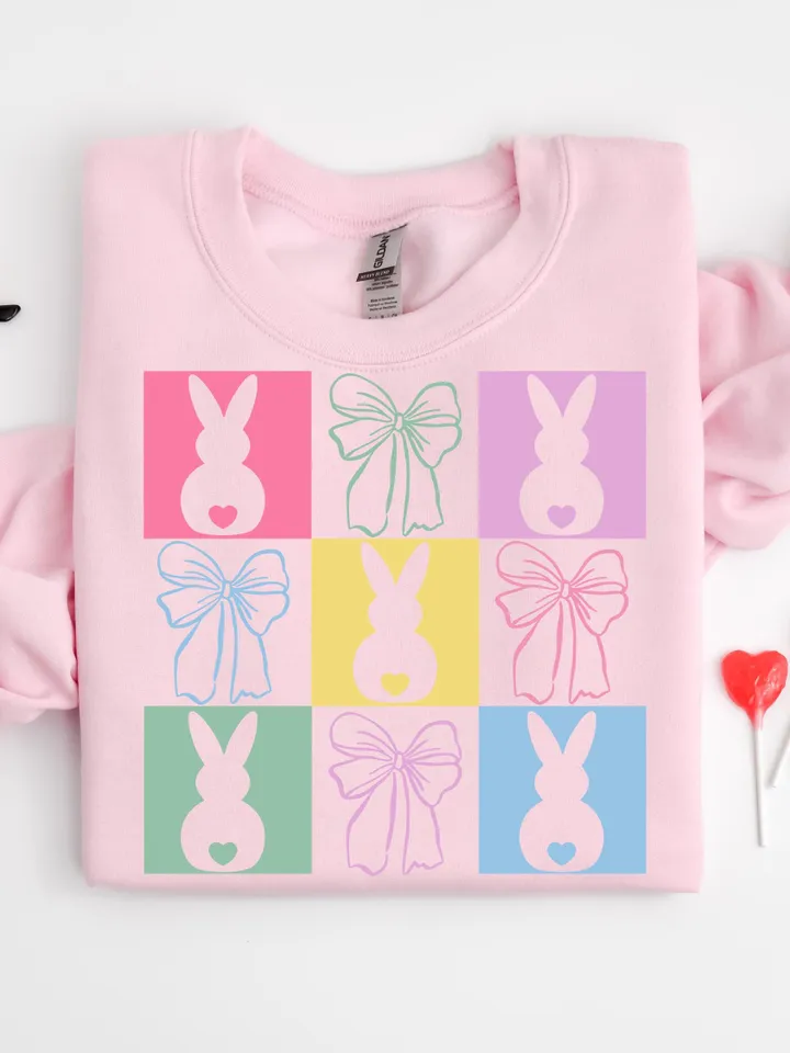 Retro Checkered Easter Coquette Png, Easter Bunny png, Easter png, Coquette Easter png, Girls Easter Png, Christian Easter, Happy Easter Png