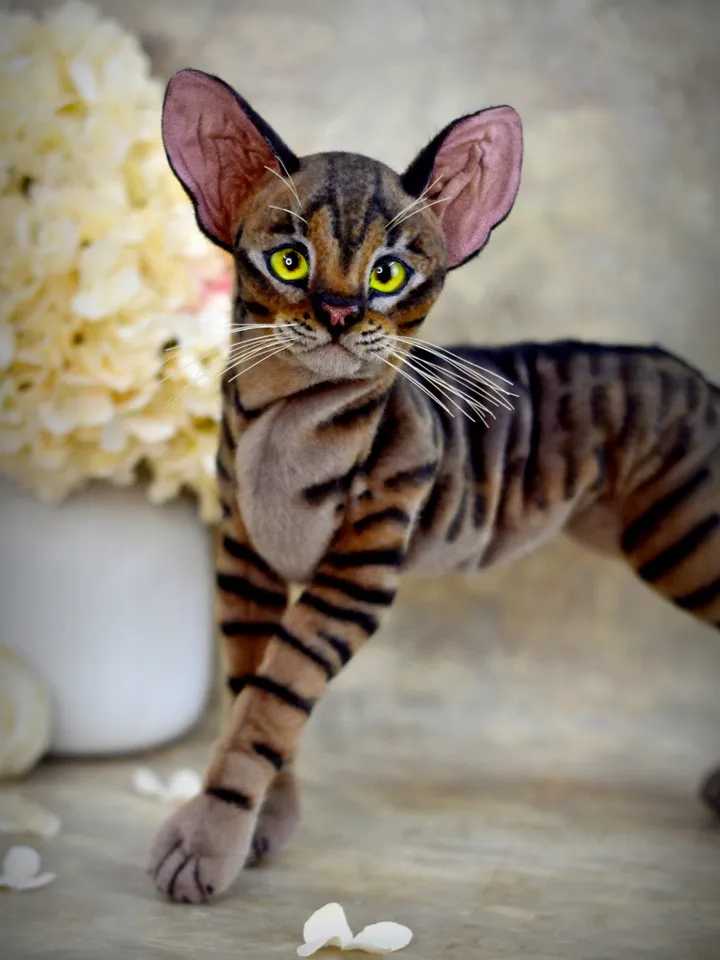 Realistic Stuffed Cat Toy - Portrait of a Domestic Plush Toy - Stuffed Cat - OOAK - Kitty