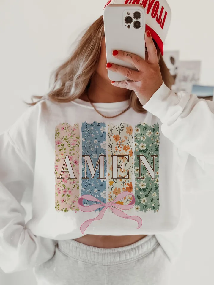 Amen Coquette Bow PNG, Christian Easter PNG, Amen Varsity Png, Floral Spring Png, Jesus Easter Png, Bible Verse Png, Happy Easter Png