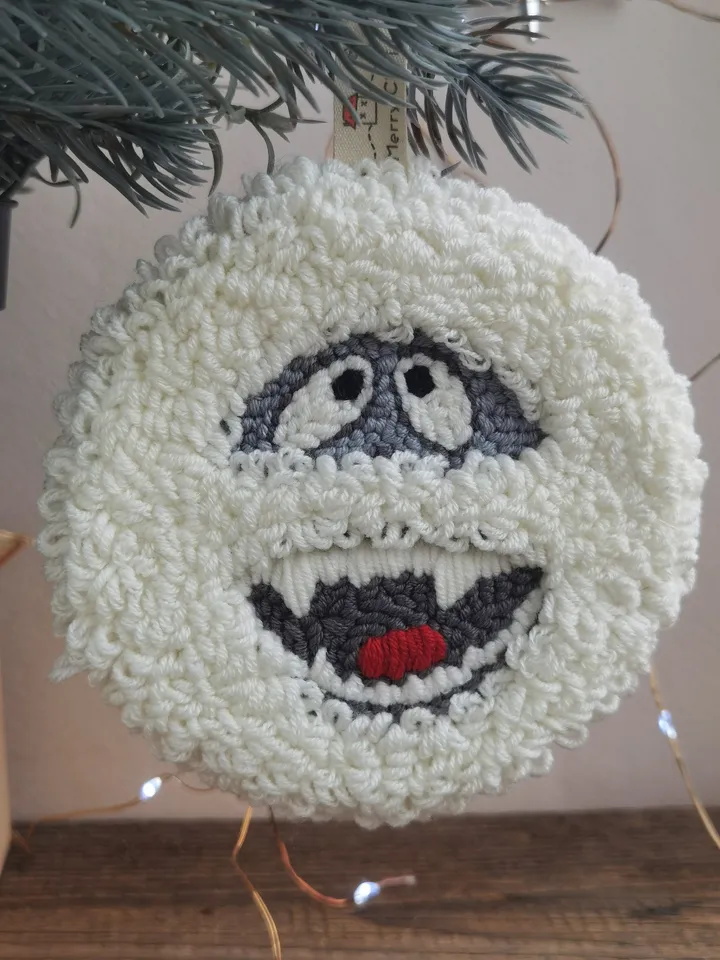 Abominable snowman ornament Yeti gifts Big foot Christmas tree decor snowman door hanger Punch needle ornament Snowman toy